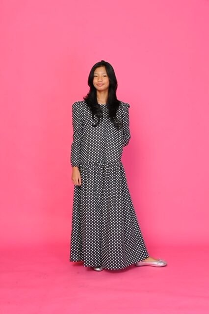 (KIDS) ELLIE DRESS -POLKA BLACK