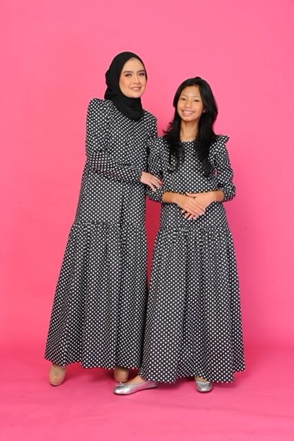 (ADULT) ELLIE DRESS - POLKA BLACK