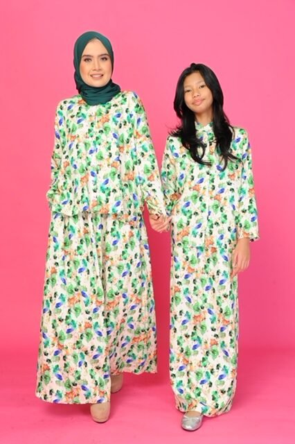 (ADULT) NELLY TOP & SKIRT -FOREST GREEN